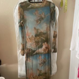 See-through heavenly bodies thrifted dress